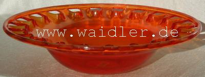 Lochrandglasschale orange-transparent